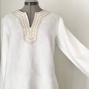 Talbots embroidered linen shirt